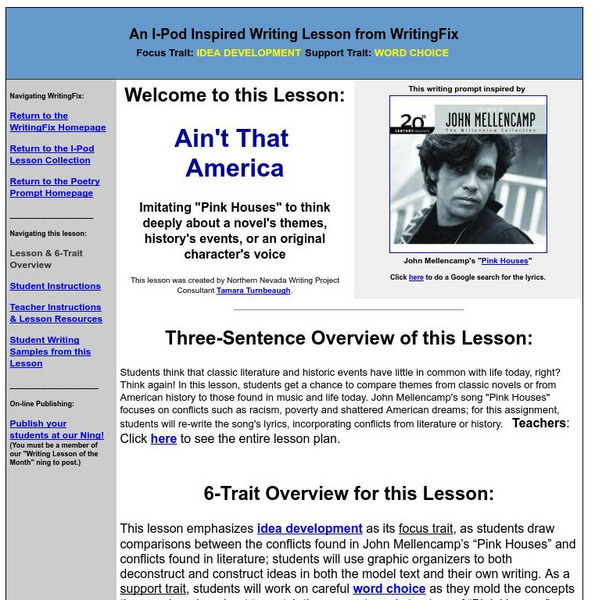 Writing Fix: Ain't That America Lesson Plan Writing Fix: Ain't That America Lesson Plan