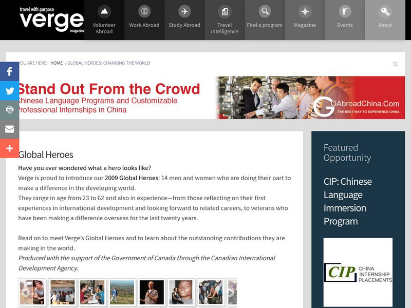 Verge Magazine: Global Heroes Website