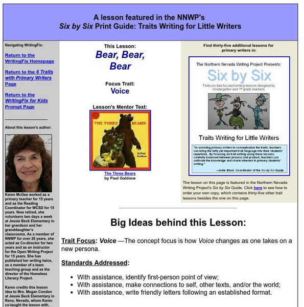Writing Fix: Bear, Bear, Bear Lesson Plan Writing Fix: Bear, Bear, Bear Lesson Plan