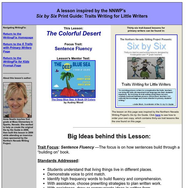 Writing Fix: The Colorful Desert Lesson Plan Writing Fix: The Colorful Desert Lesson Plan