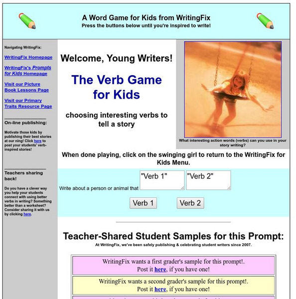 Writing Fix: The Verb Game for Kids Interactive Writing Fix: The Verb Game for Kids Interactive