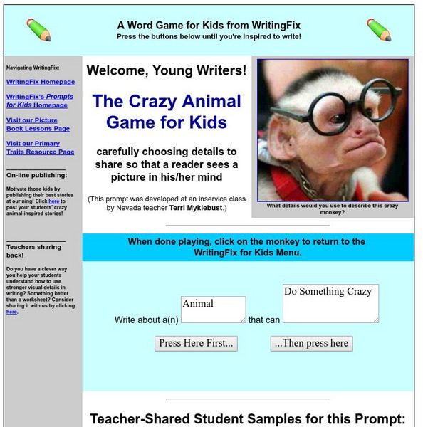 Writing Fix: The Crazy Animal Game for Kids Interactive Writing Fix: The Crazy Animal Game for Kids Interactive