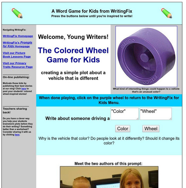 Writing Fix: A Word Game for Kids: The Colored Wheels Game Activity Writing Fix: A Word Game for Kids: The Colored Wheels Game Activity