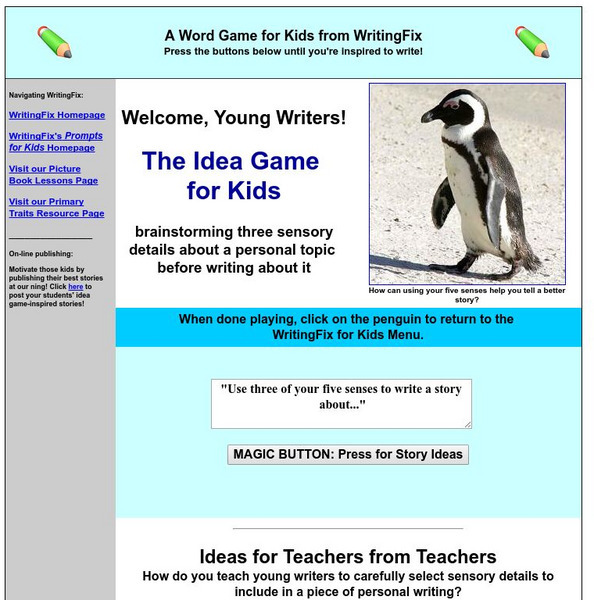 Writing Fix: A Word Game for Kids: The Idea Game for Kids Activity Writing Fix: A Word Game for Kids: The Idea Game for Kids Activity