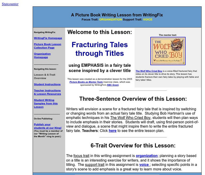 Writing Fix: Fracturing Tales Through Titles Lesson Plan Writing Fix: Fracturing Tales Through Titles Lesson Plan