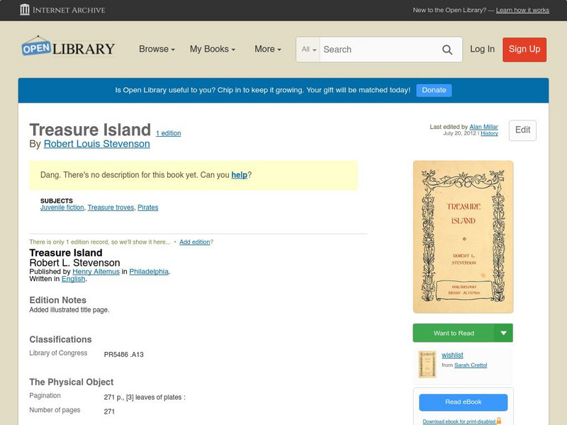 Open Library: Treasure Island eBook Open Library: Treasure Island eBook