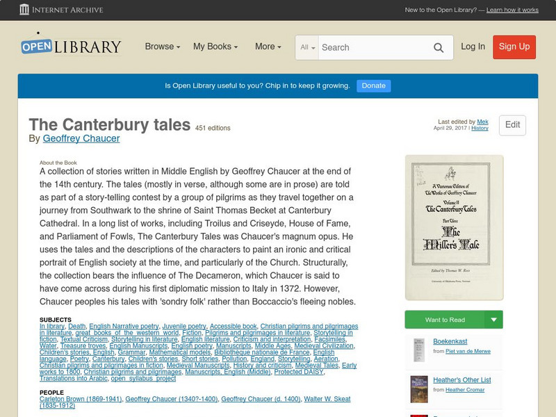 Open Library: The Canterbury Tales eBook Open Library: The Canterbury Tales eBook