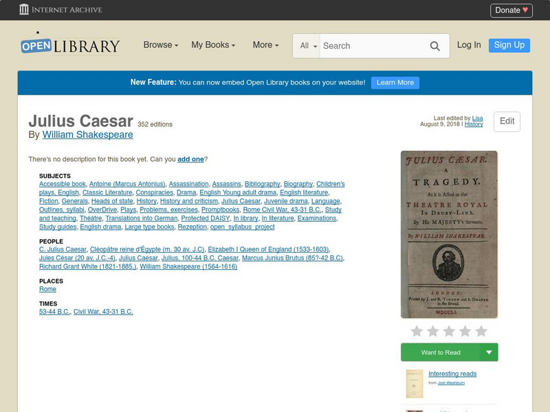 Open Library: Julius Caesar eBook Open Library: Julius Caesar eBook