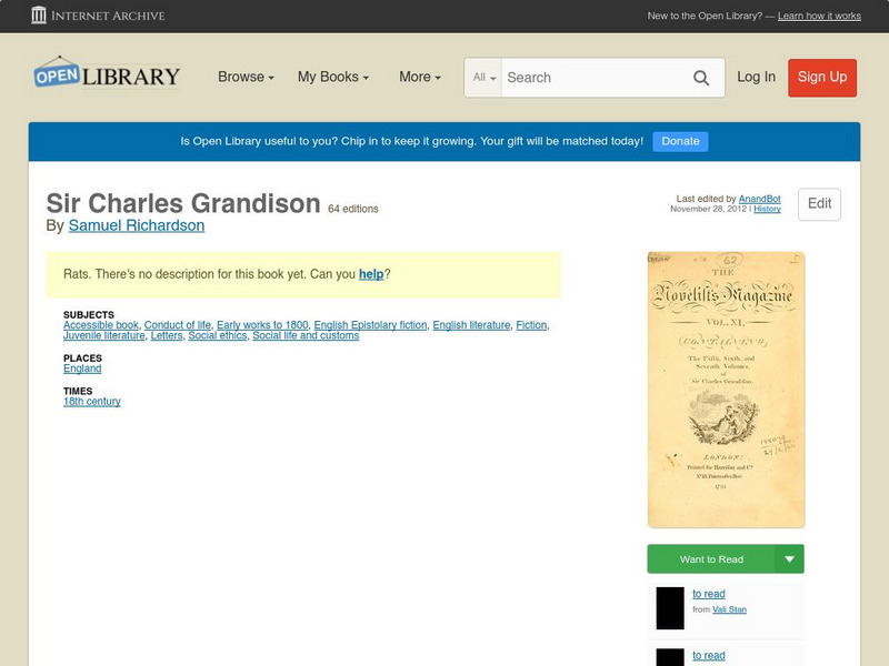 Open Library: Sir Charles Grandison eBook Open Library: Sir Charles Grandison eBook