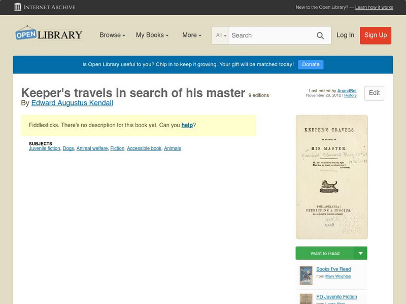 Open Library: Keeper's Travels in Search of His Master eBook Open Library: Keeper's Travels in Search of His Master eBook