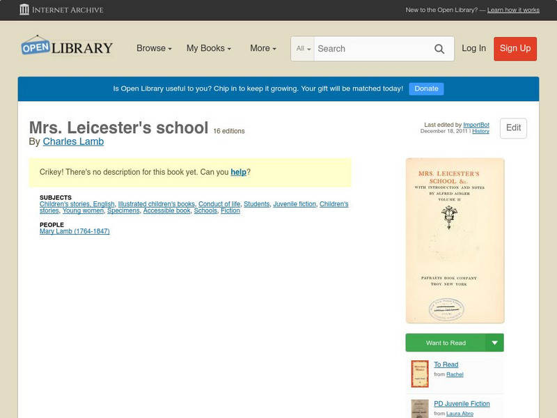 Open Library: Mrs. Leicester's School eBook Open Library: Mrs. Leicester's School eBook