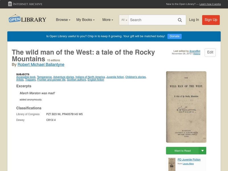 Open Library: The Wild Man of the West: A Tale of the Rocky Mountains eBook Open Library: The Wild Man of the West: A Tale of the Rocky Mountains eBook