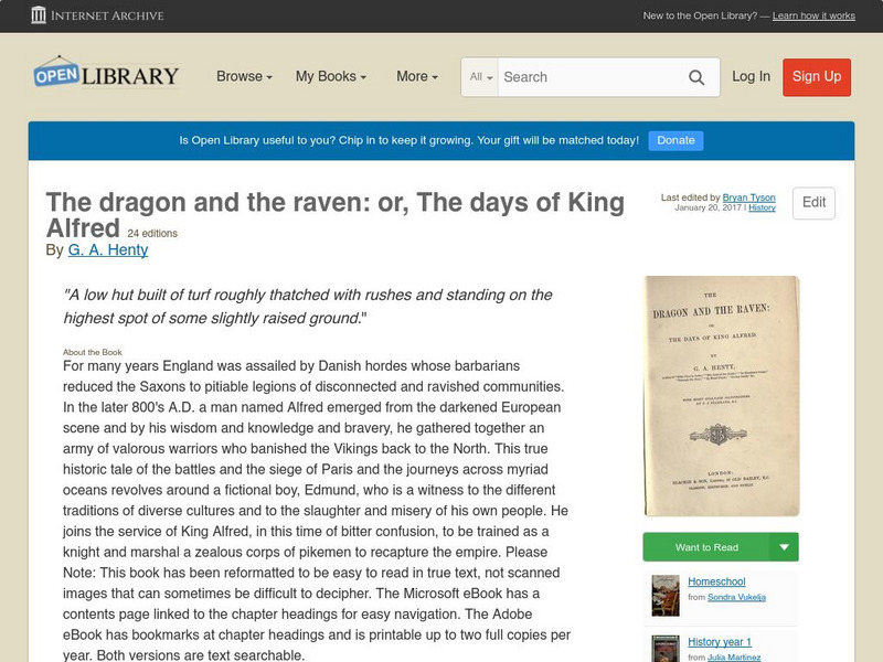 Open Library: The Dragon and the Raven: Or, the Days of King Alfred eBook Open Library: The Dragon and the Raven: Or, the Days of King Alfred eBook