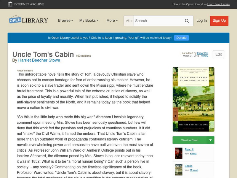 Open Library: Uncle Tom's Cabin eBook Open Library: Uncle Tom's Cabin eBook