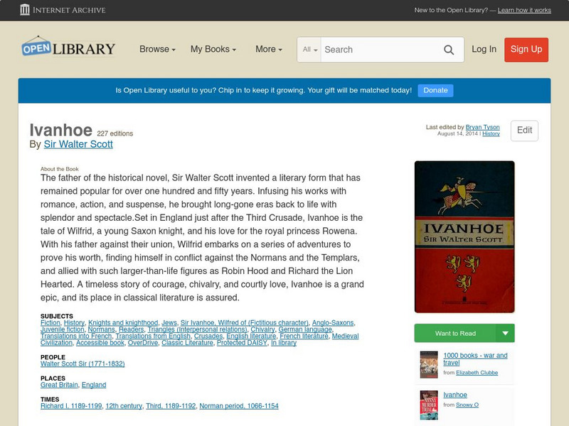 Open Library: Ivanhoe: A Romance eBook Open Library: Ivanhoe: A Romance eBook