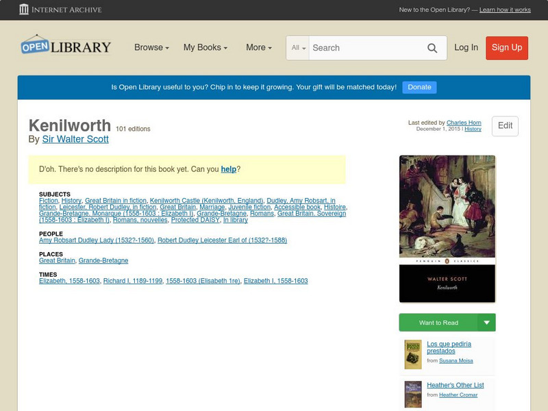 Open Library: Kenilworth eBook Open Library: Kenilworth eBook