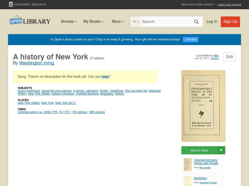 Open Library: A History of New York eBook Open Library: A History of New York eBook