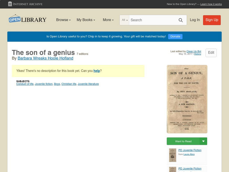 Open Library: The Son of a Genius eBook Open Library: The Son of a Genius eBook