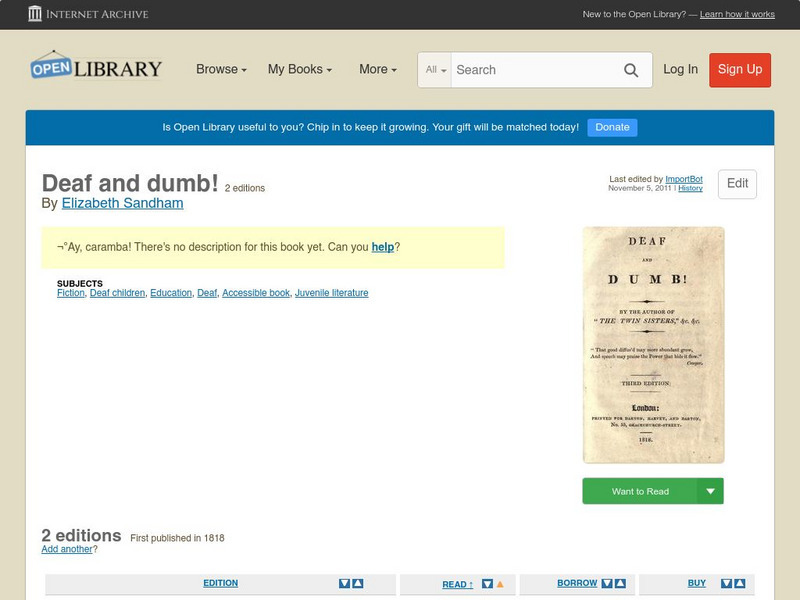 Open Library: Deaf and Dumb! eBook Open Library: Deaf and Dumb! eBook