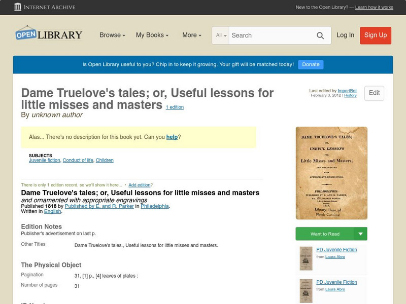 Open Library: Dame Truelove's Tales eBook Open Library: Dame Truelove's Tales eBook