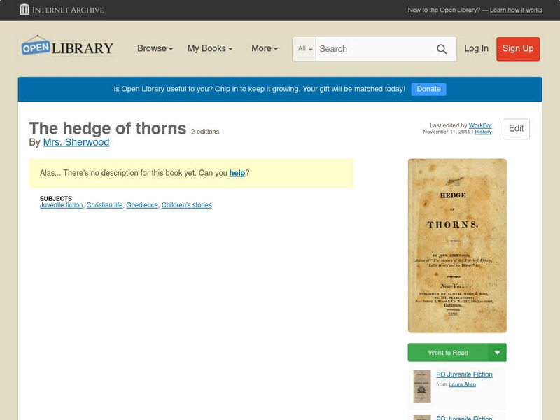 Open Library: The Hedge of Thorns eBook Open Library: The Hedge of Thorns eBook