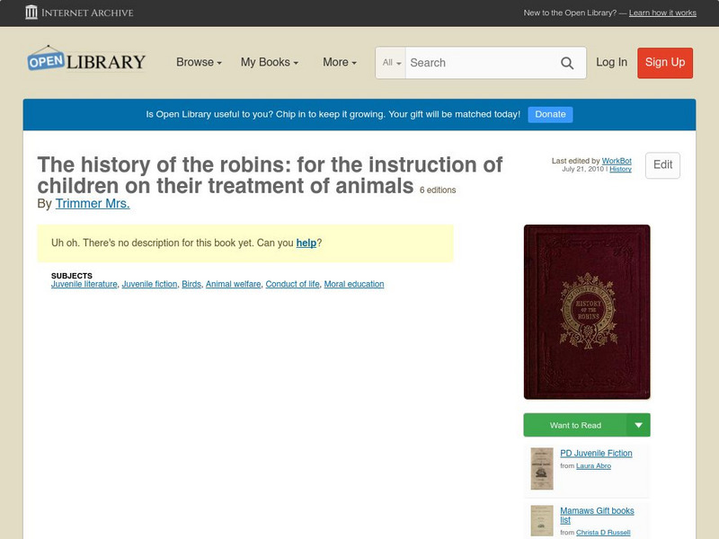 Open Library: The History of the Robins eBook Open Library: The History of the Robins eBook