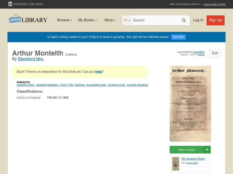 Open Library: Arthur Monteith eBook Open Library: Arthur Monteith eBook