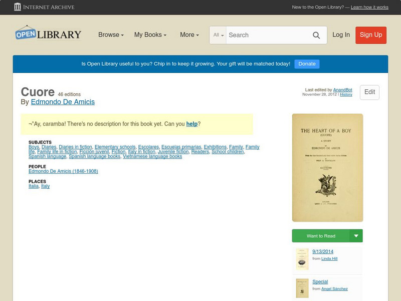 Open Library: Cuore eBook Open Library: Cuore eBook