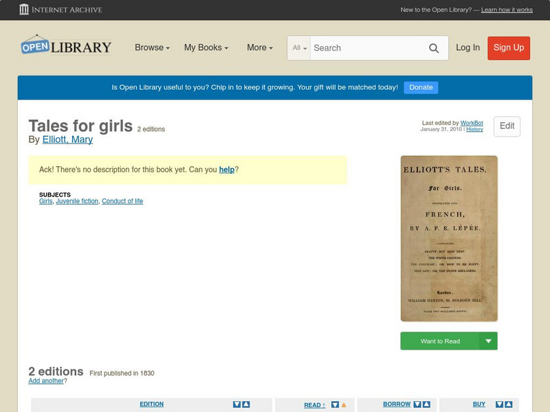 Open Library: Tales for Girls eBook