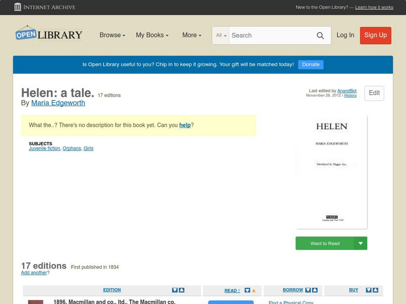 Open Library: Helen: A Tale. eBook Open Library: Helen: A Tale. eBook