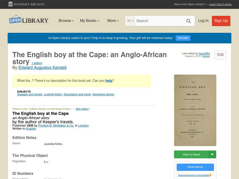 Open Library: The English Boy at the Cape: An Anglo African Story eBook Open Library: The English Boy at the Cape: An Anglo African Story eBook