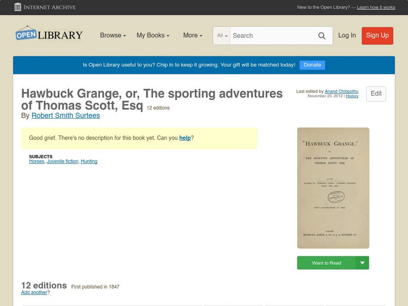 Open Library: Hawbuck Grange eBook