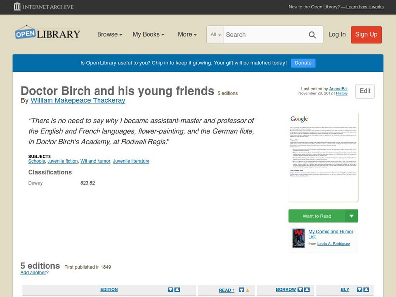 Open Library: Doctor Birch and His Young Friends eBook