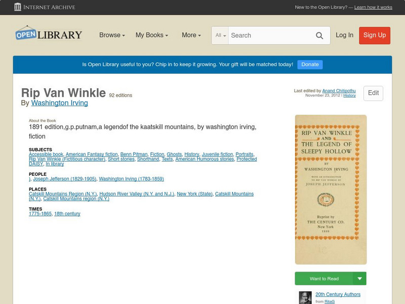 Open Library: Rip Van Winkle eBook Open Library: Rip Van Winkle eBook