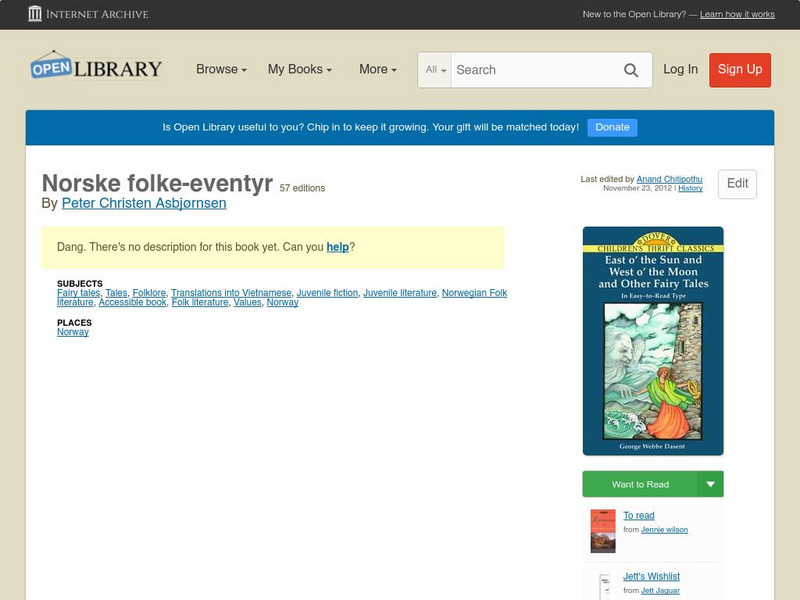 Open Library: Norske Folke Eventyr eBook Open Library: Norske Folke Eventyr eBook