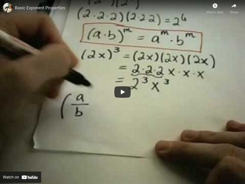 Patrick Jmt: Exponents: Basic Properties Instructional Video