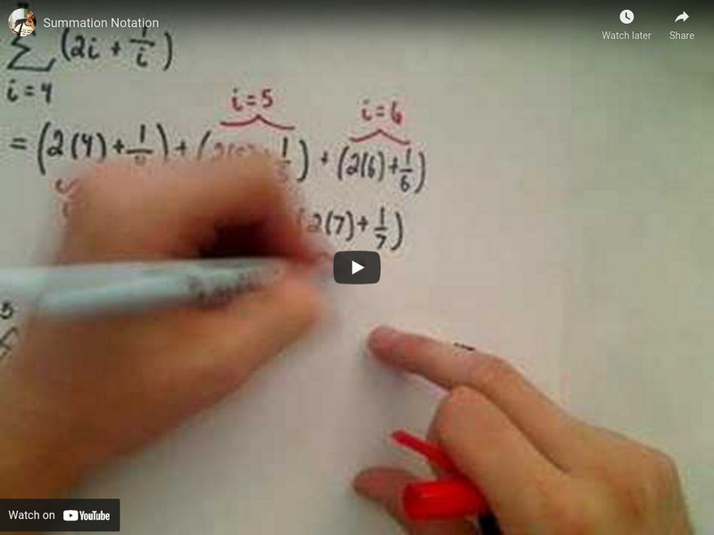 Patrick Jmt: Summation Notation Instructional Video