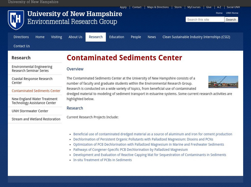University of New Hampshire: Contaminated Sediments Center Handout