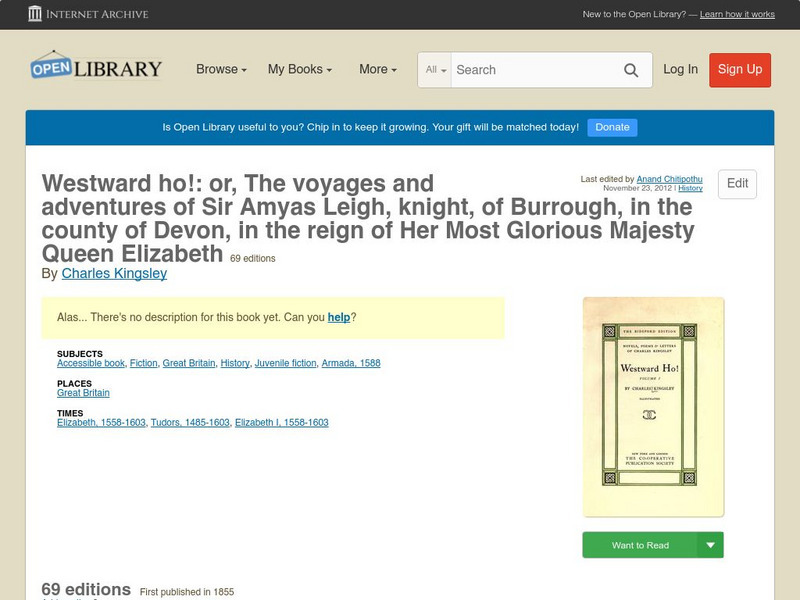 Open Library: Westward Ho eBook