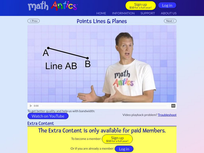 Math Antics: Points, Lines, and Planes Instructional Video