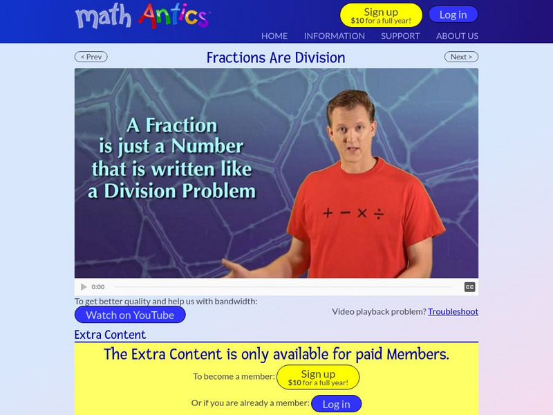 Math Antics: Fractions Are Division Instructional Video