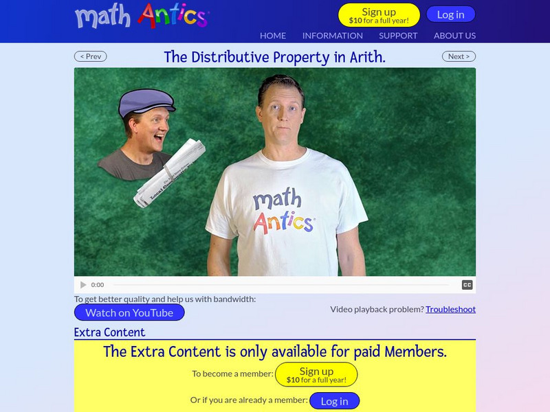 Math Antics: Distributive Property in Arithmetic Instructional Video