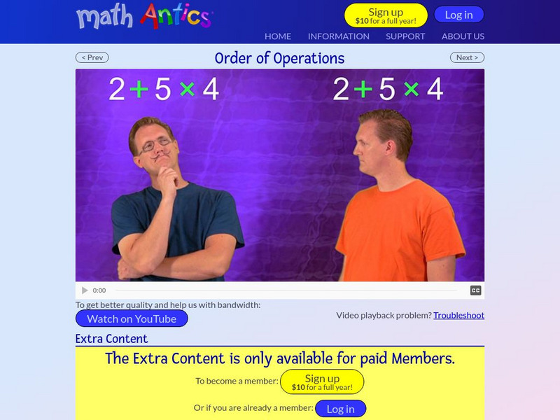Math Antics: Order of Operations Instructional Video