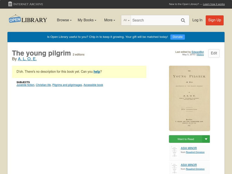 Open Library: The Young Pilgrim eBook