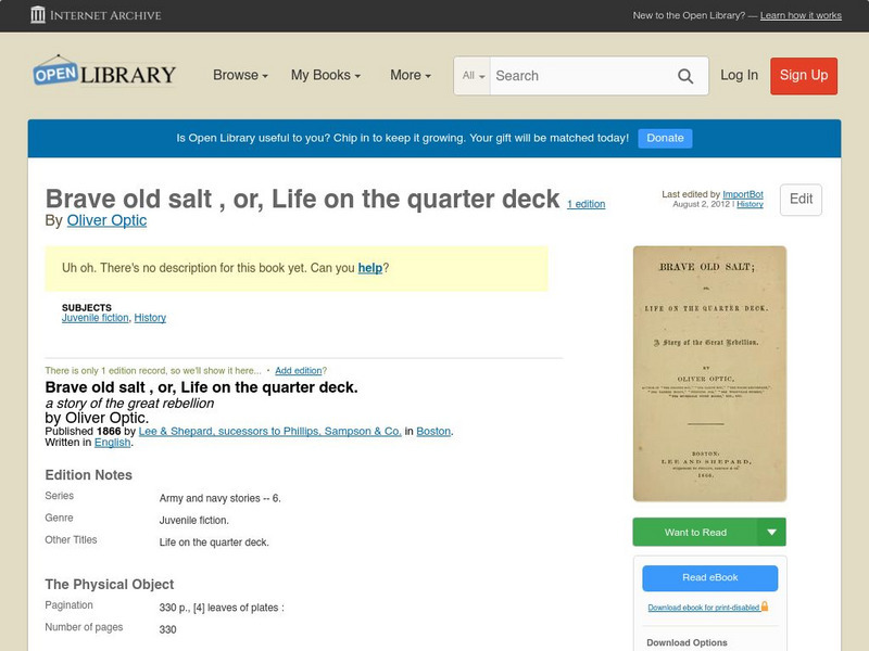 Open Library: Brave Old Salt , Or, Life on the Quarter Deck eBook Open Library: Brave Old Salt , Or, Life on the Quarter Deck eBook
