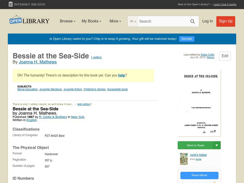 Open Library: Bessie at the Sea Side eBook