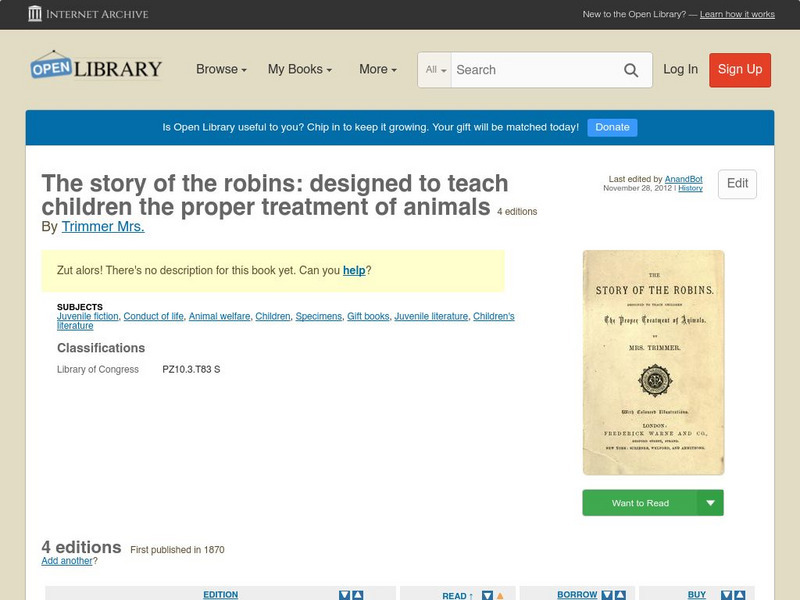 Open Library: The Story of the Robins eBook Open Library: The Story of the Robins eBook