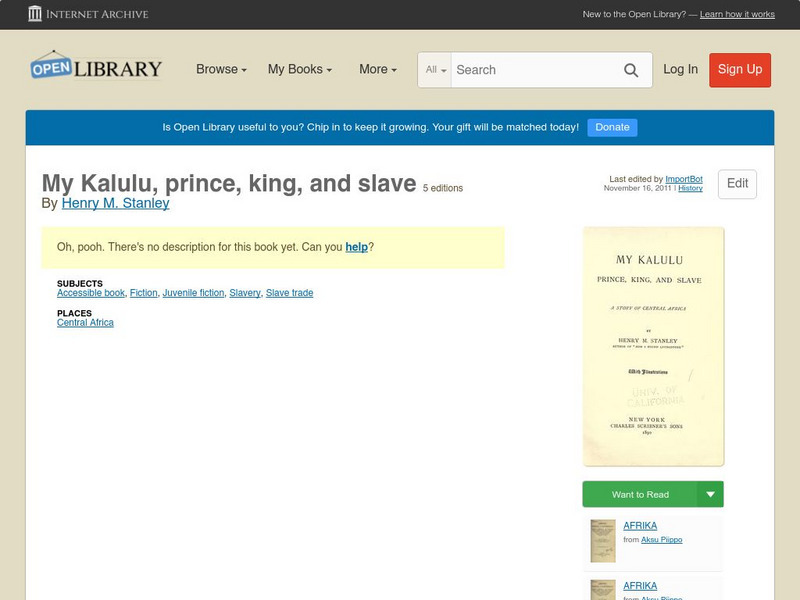 Open Library: My Kalulu, Prince, King, and Slave eBook Open Library: My Kalulu, Prince, King, and Slave eBook