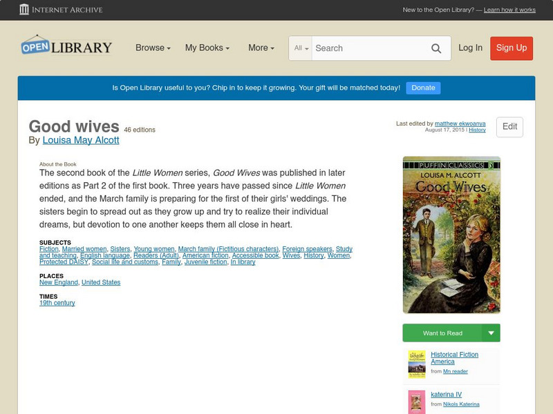Open Library: Good Wives eBook