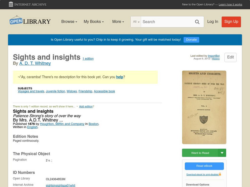 Open Library: Sights and Insights eBook